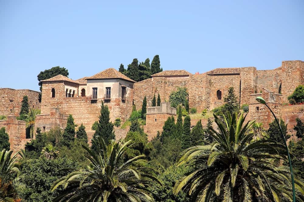 MALAGA, SPAIN - Gibralfaro castle (Alcazaba de Malaga) Malaga Costa del Sol Malaga Province Andalucia Spain Western Europe
