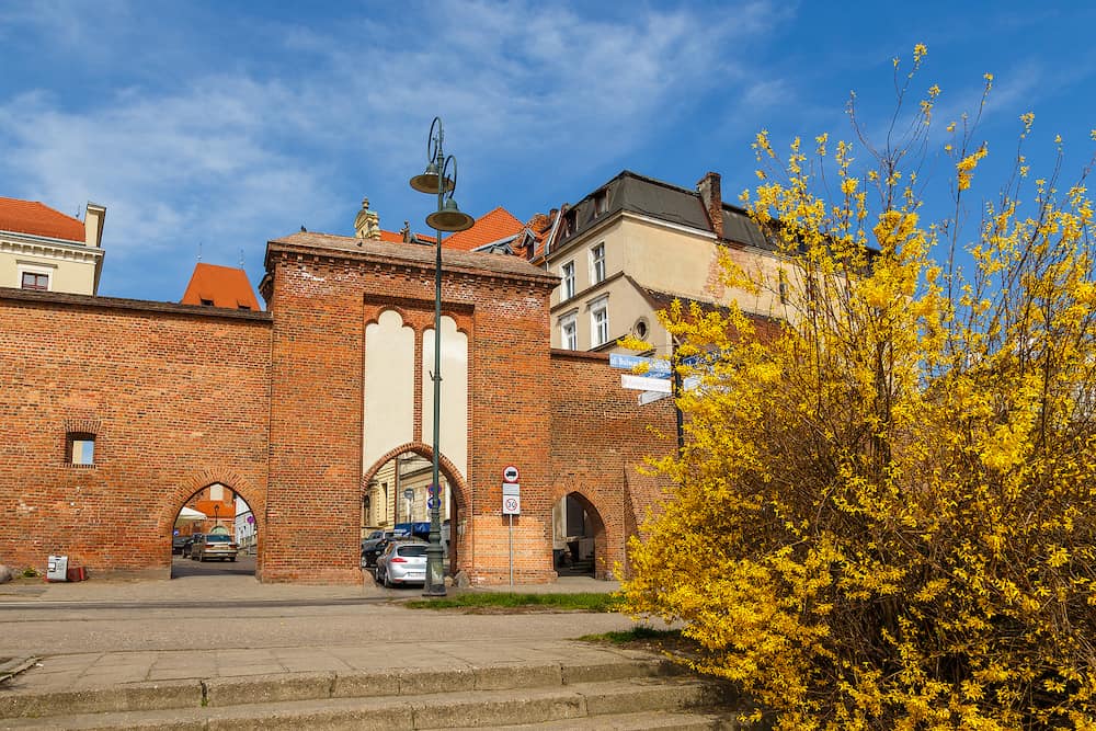 Torun, Poland - Sailing Gate and city walls. The Tower is located neighborhood of the Old Town Complex.