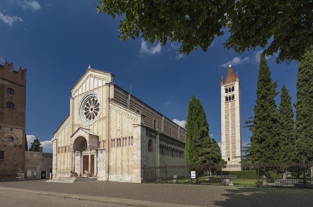 Verona, Italy, Europe, - A view of the Basilica di San Zeno Maggiore