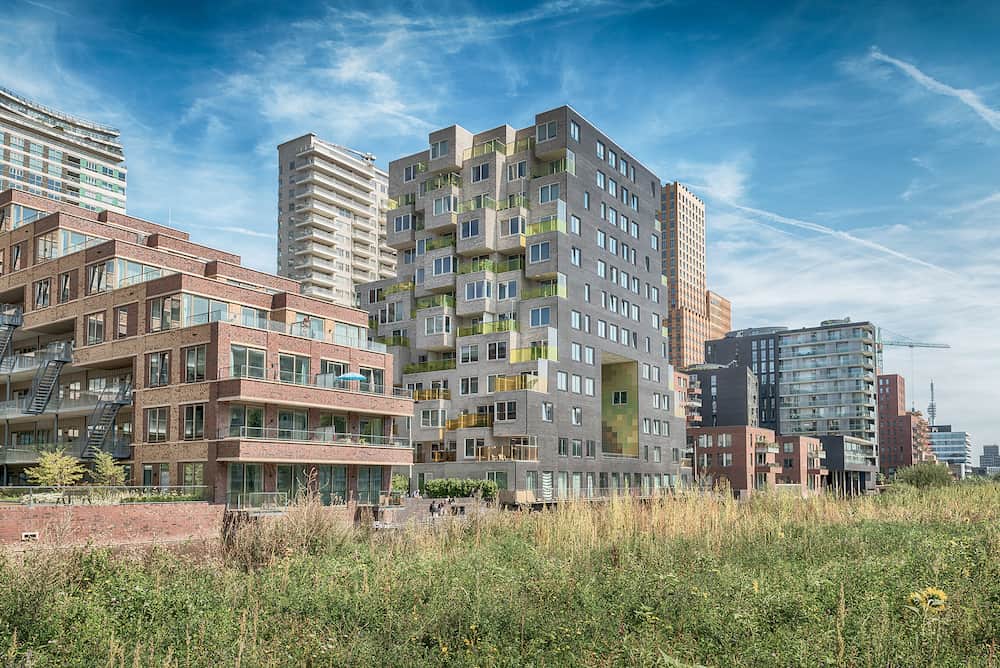 Amsterdam, De Boelelaan, the Netherlands, 08/23/2019, luxury apartments, modern apartment, houses, living, office buildings in Amsterdam, zuidas, business district