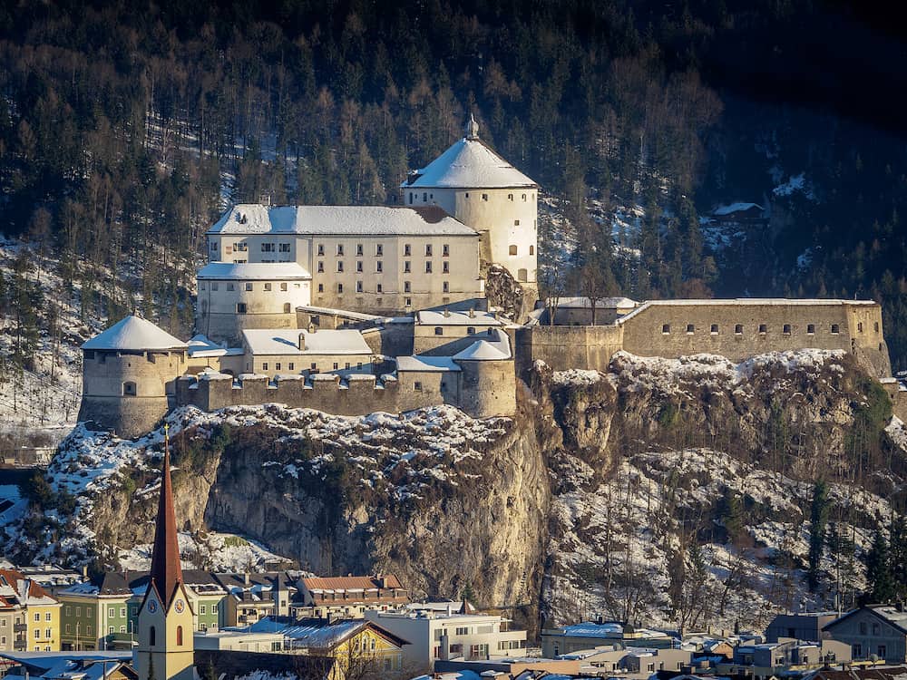Winter in the city of Kufstein Tirol
