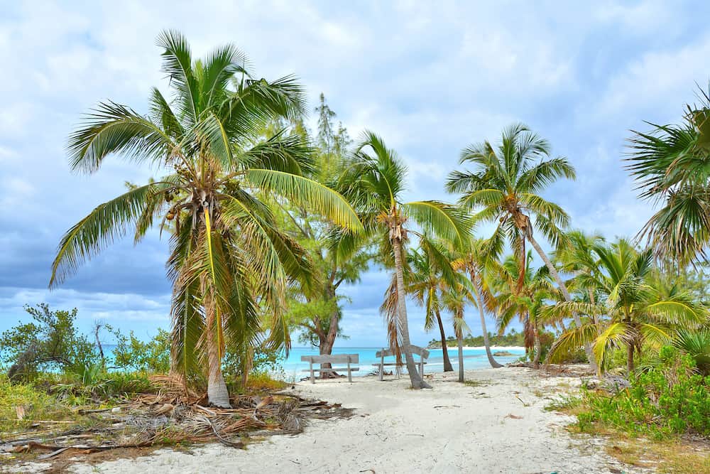 Paradise wild beach on Eleuthera island, Bahamas