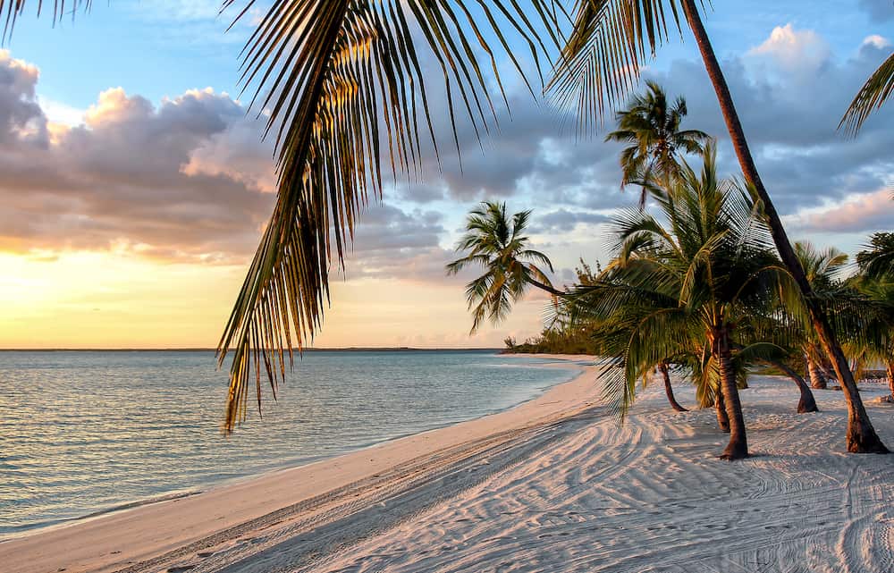 Peaceful sunset at the island of Andros, Bahamas