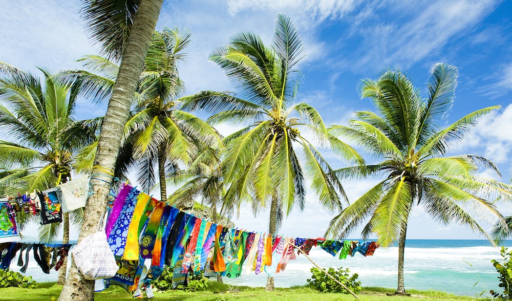 typical fabrics, Bathsheba, East coast of Barbados, Caribbean