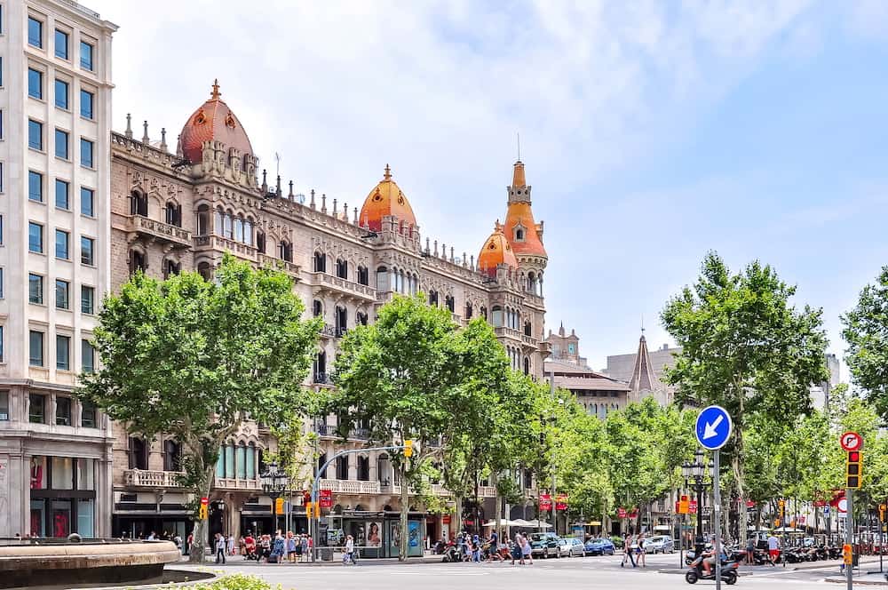 Barcelona, Spain - Paseo de Gracia prospect in center of Barcelona