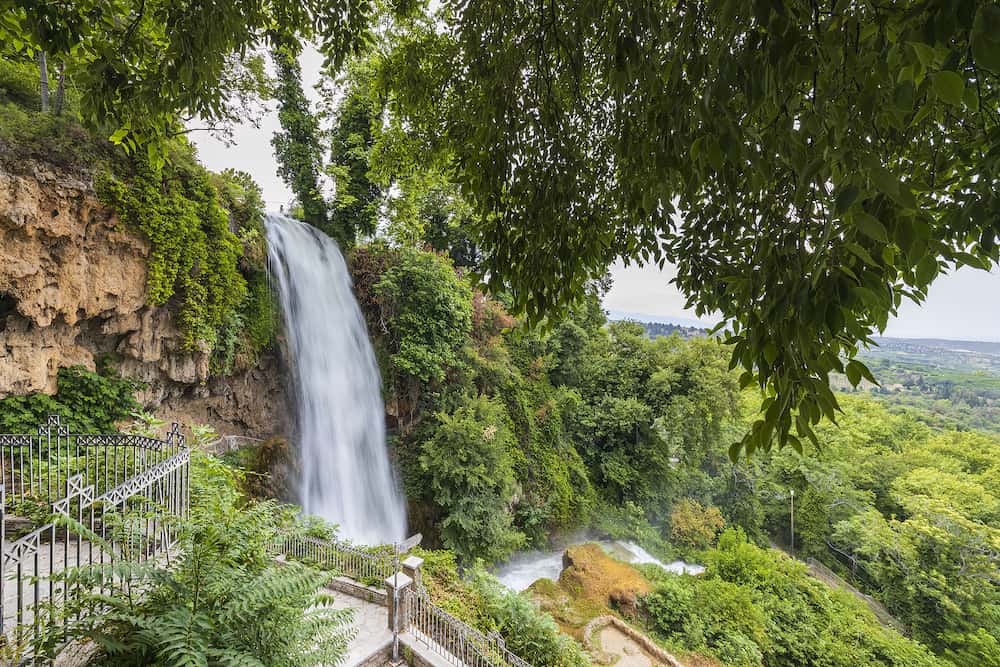 Gorgeous view of famous Edessa waterfalls. Beautiful nature backgrounds. Greece.