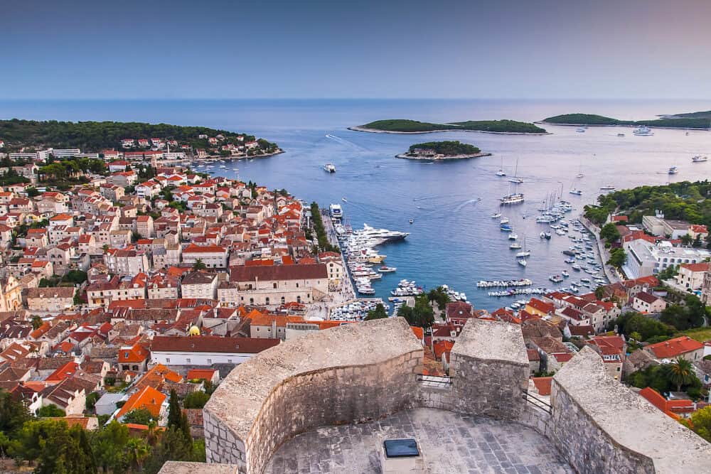 Beautiful view from the top of Sveti Nikola highest on the island of Hvar.