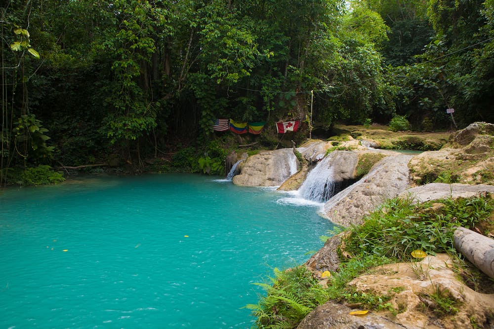 Blue Hole waterfalls in Ocho Rios, Jamaica