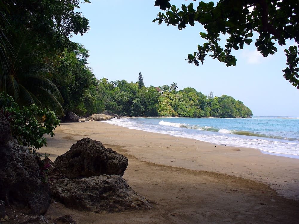 One of the many secluded beaches on Jamaica's north coast.