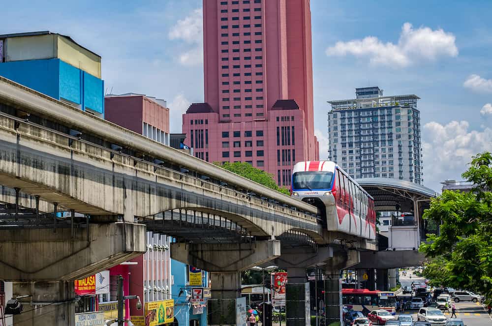 KUALA LUMPUR, MALAYSIA - Monorail at Chow Kit Road Station 