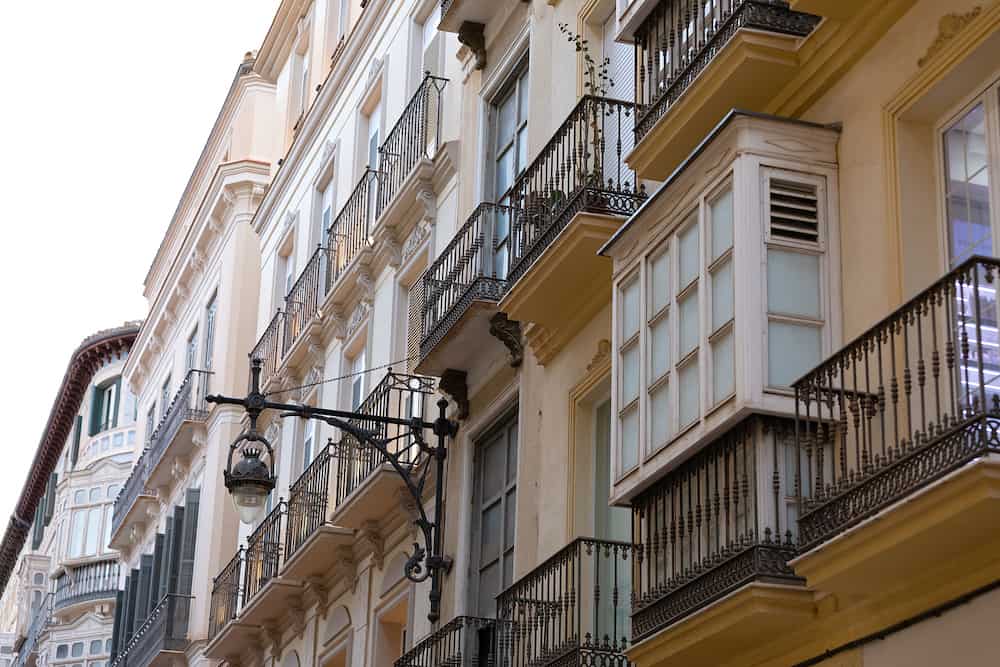 Picture of colourful old apartments in Malaga, Spain