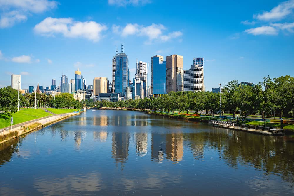 skyline of Melbourne city business district (CBD), Australia