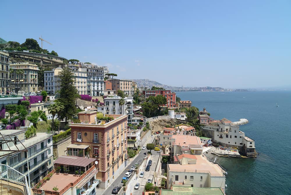 Panoramic view of Naples from Posillipo (Italy)