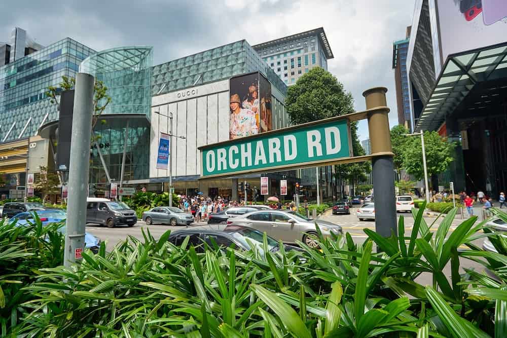 SINGAPORE - close up shot of Orchard Road sign as seen in Singapore at daytime.