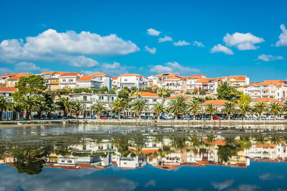 Small town Stobrec in suburb of Split Croatia, typical mediterranean coastline town.