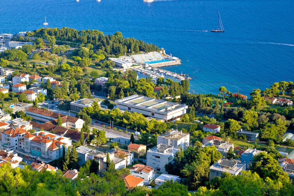 Split coast aerial view of Meje Dalmatia Croatia