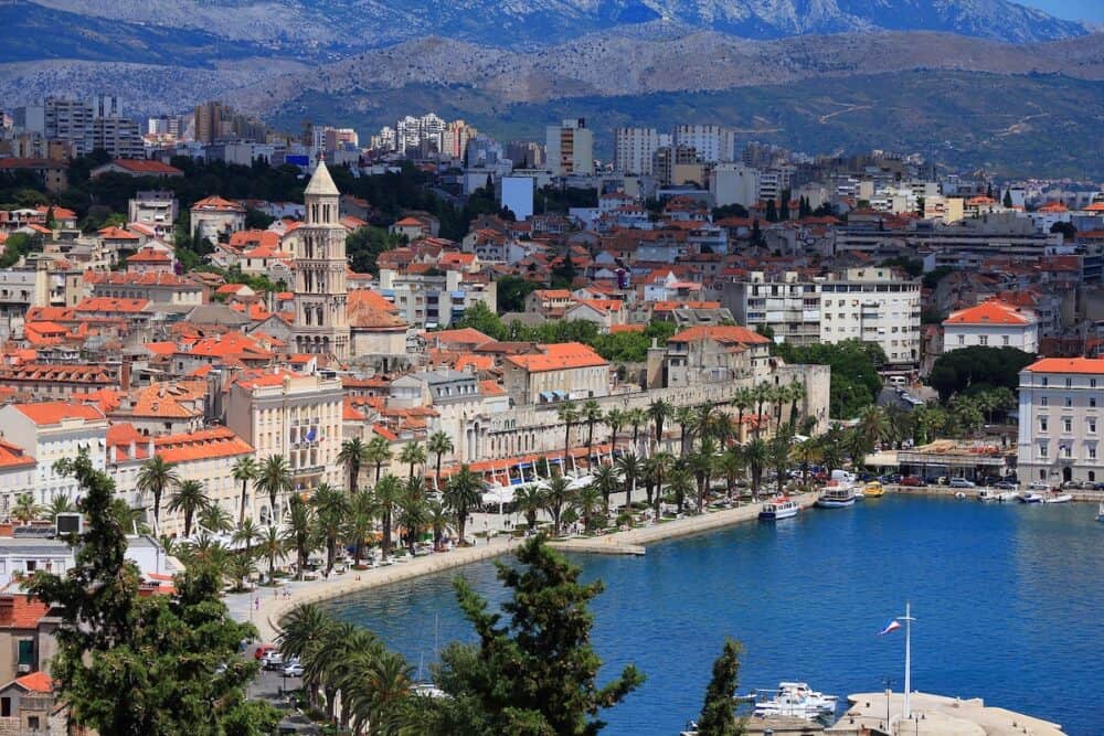Split. Old Town in Croatia. UNESCO World Heritage Site landmark.