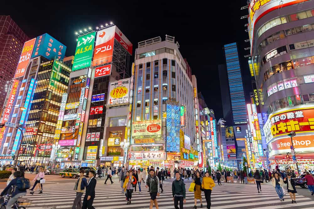 Shinjuku Tokyo, Japan - Godzilla junction Famous place in Shinjuku Tokyo Japan , very most entertainment , bar and restaurant zone, now Tokyo preparing for Japan 2020 olympic game