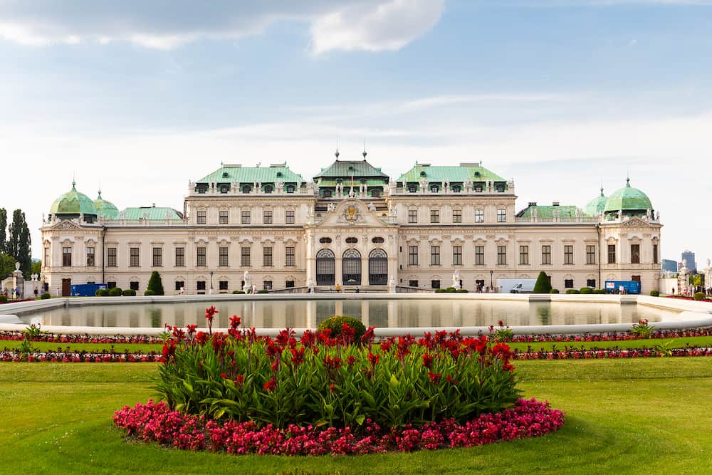 Vienna, Austria -  Belvedere Baroque style palace was built by Prince Eugen who was a field marshal in the army of the Holy Roman Empire and of the Austrian Habsburg dynasty during the 17th and 18th centuries in Vienna, Austria