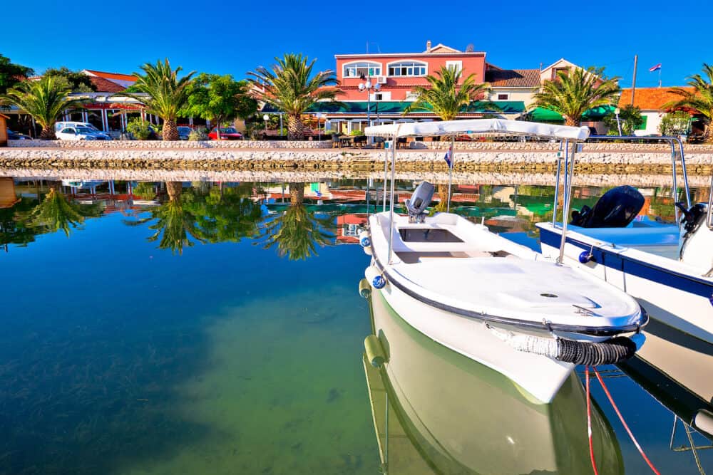 Adriatic village of Bibinje colorful waterfront view Dalmatia region of Croatia