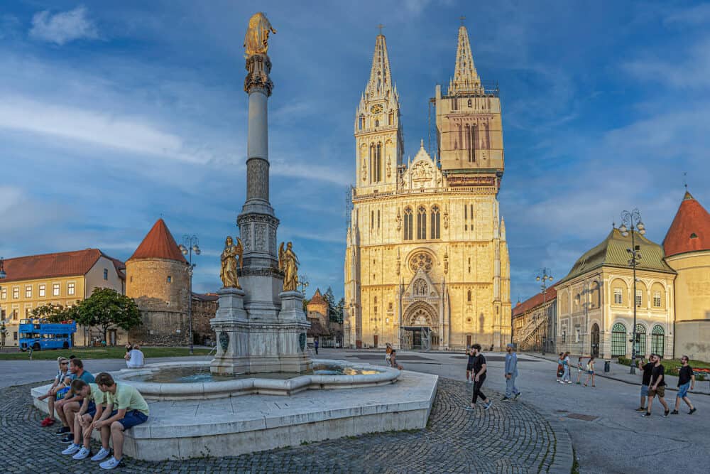 ZAGREB, CROATIA -  Zagreb Cathedral, a Roman Catholic cathedral-church in Gothic style, dedicated to the Assumption of Mary and to kings Saint Stephen and Saint Ladislaus.