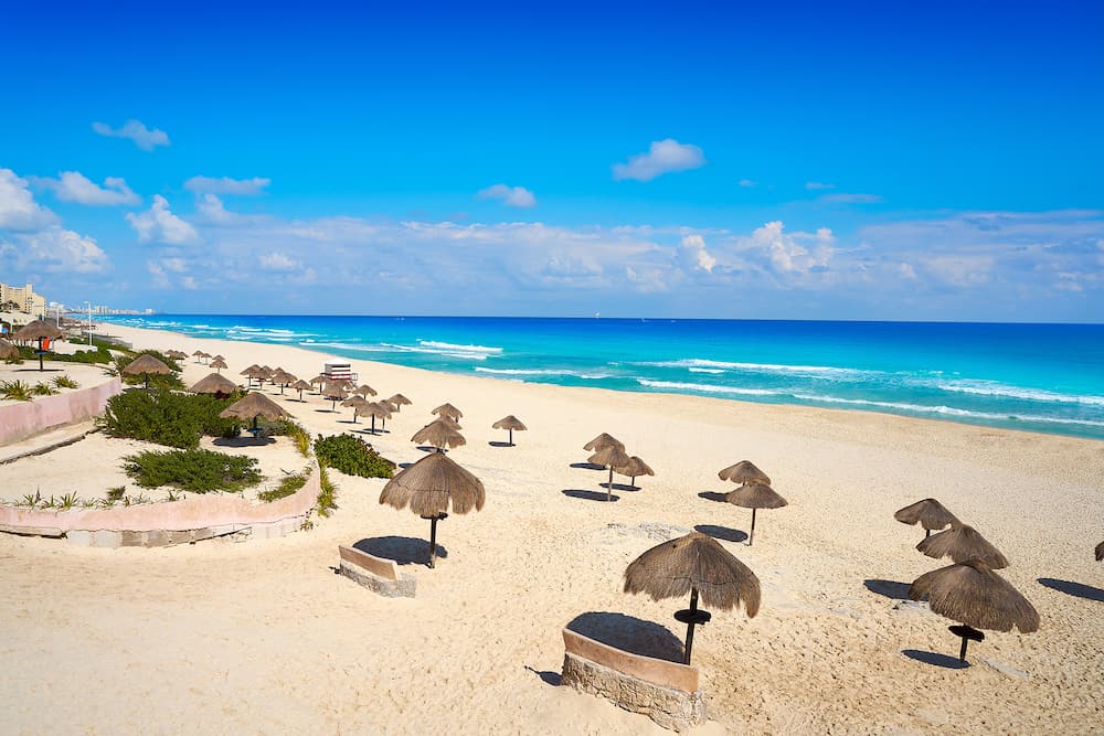 Cancun Playa Delfines beach in Riviera Maya of Mexico