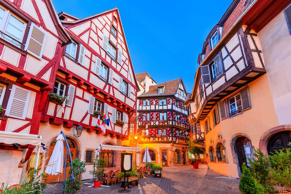 Colmar, France. Traditional half timbered houses of Alsace.