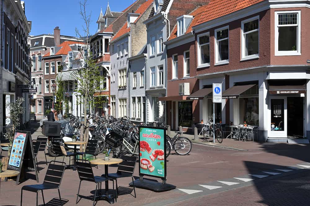 Haarlem, Netherlands - Street of old Town. Haarlem is a city and municipality in the Netherlands