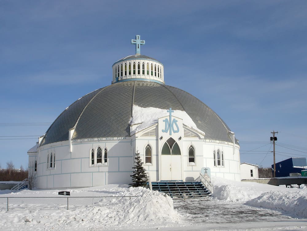 Our Lady of Victory Igloo Church Inuvik Northwest Territories in the Canadian Arctic.