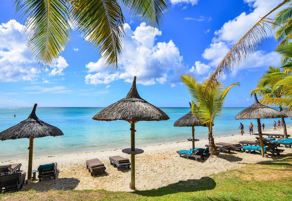 Grand-Baie, Mauritius - Beautiful seascape of Mauritius Island. Mauritius is one of the best destinations, known for its beaches, lagoons and reefs.