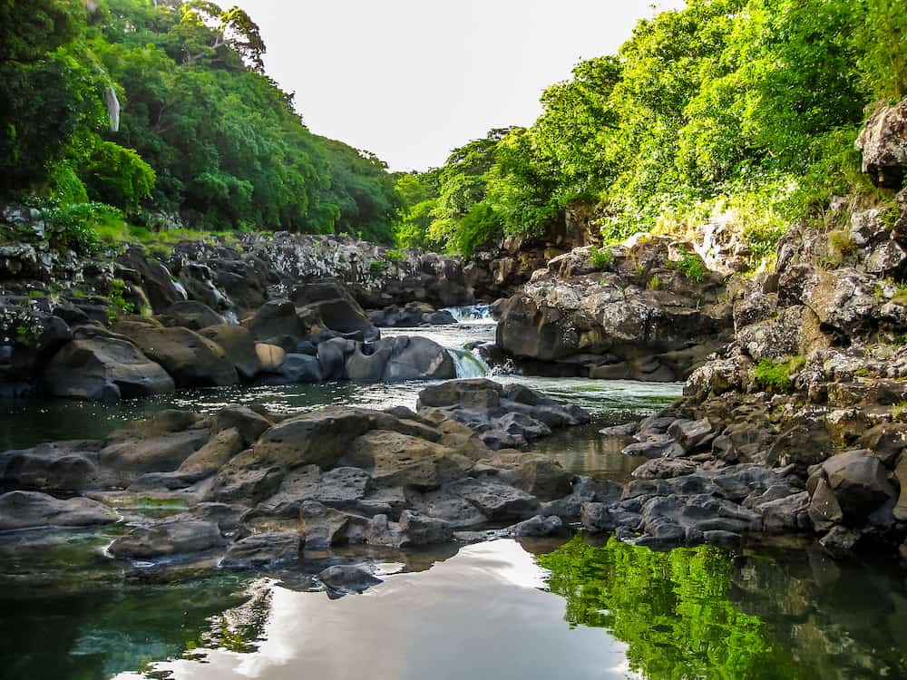 Landscape of the Black River Gorges National Park is the largest protected forest of Mauritius, Indian Ocean.