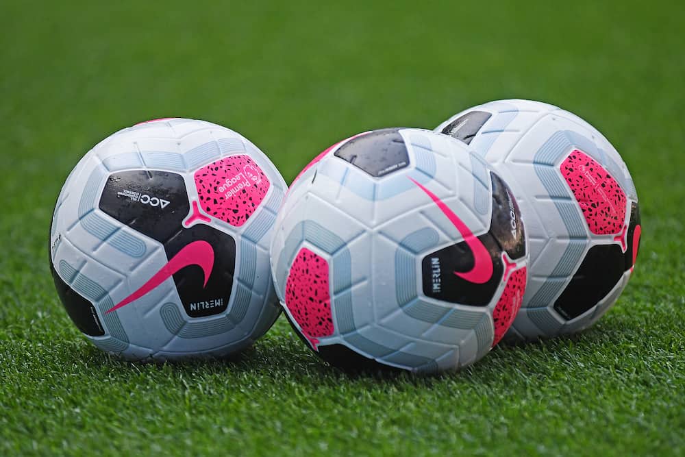 LONDON, ENGLAND - The official Premier League match balls pictured ahead of the 2019/20 Premier League game between Tottenham Hotspur FC and Newcastle United FC at Tottenham Hotspur Stadium.