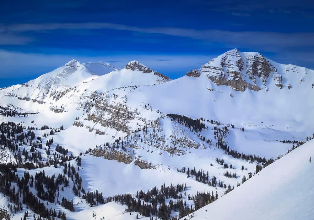 The amazing views from Jackson Hole Mountain Ski Resort in the Grand Teton National Park, Wyoming