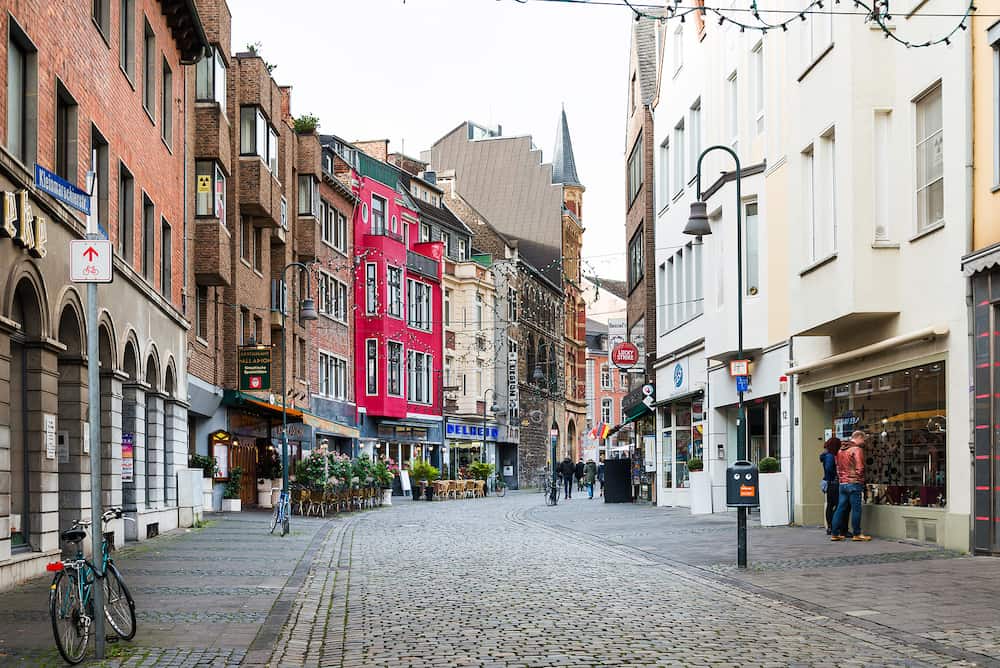 AACHEN, GERMANY - Street view of old town in Aachen, Germany