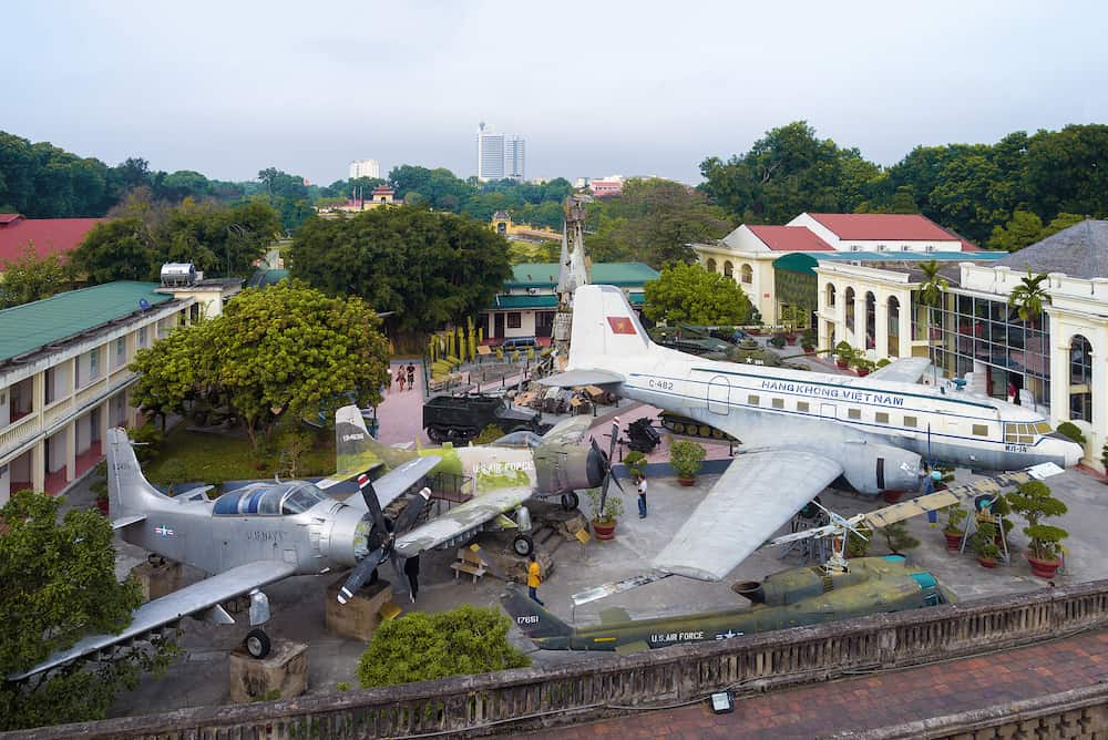 HANOI, VIETNAM - View of the territory of the Vietnam Army Museum Vietnam (Military History Museum)
