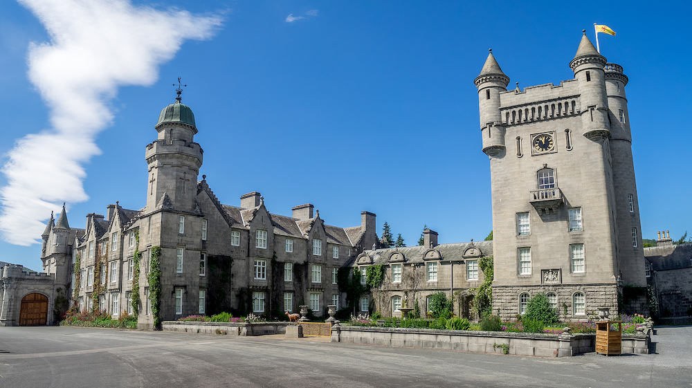 ABERDEENSHIRE, SCOTLAND: Balmoral Castle in Aberdeenshire Scotland. Balmoral Castle is the home of the British Royal Family in Scotland.