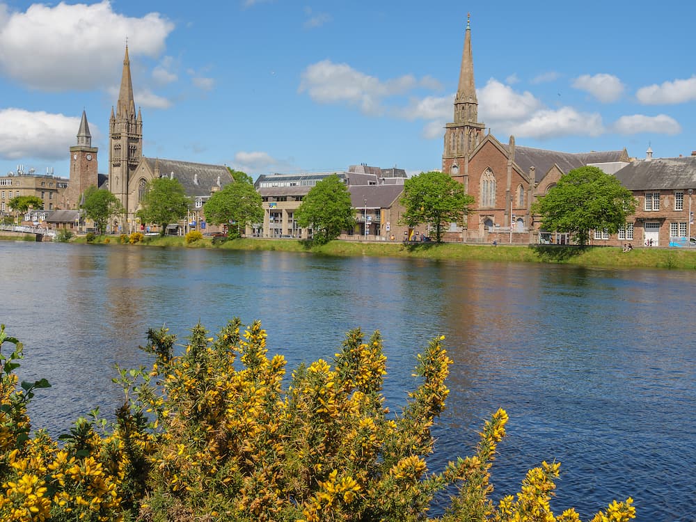 summer time in the city of Inverness in scotland