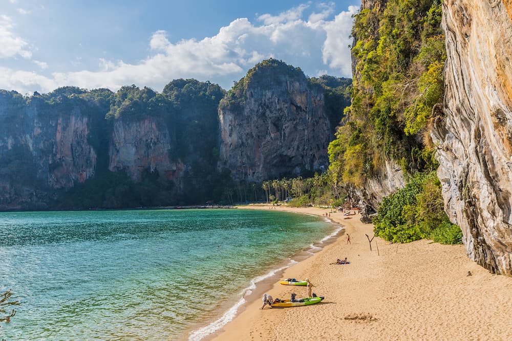 Railay Beach Krabi Thailand. A view of Tonsai beach at Railay beach in Krabi Thailand