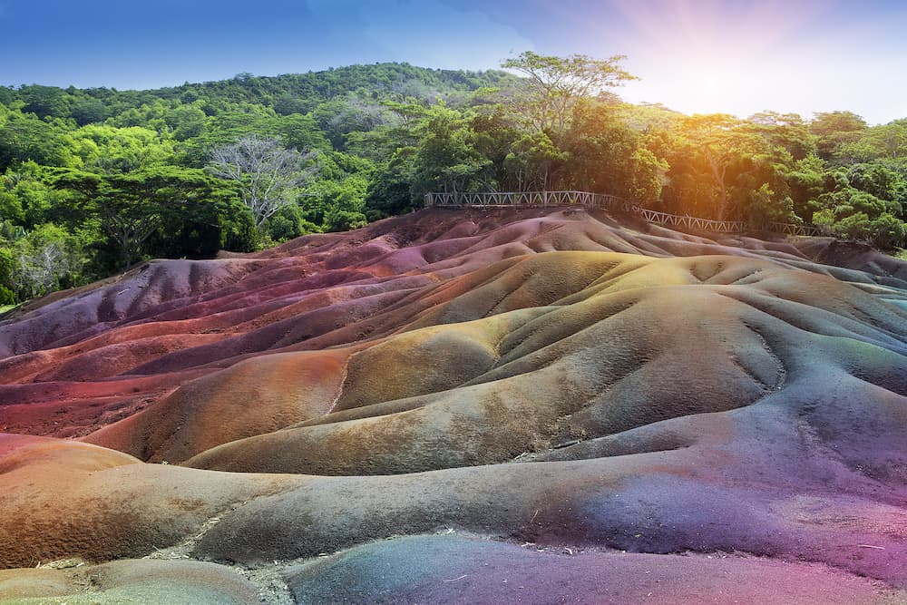 The most famous tourist place of Mauritius- Chamarel - earth of seven colors