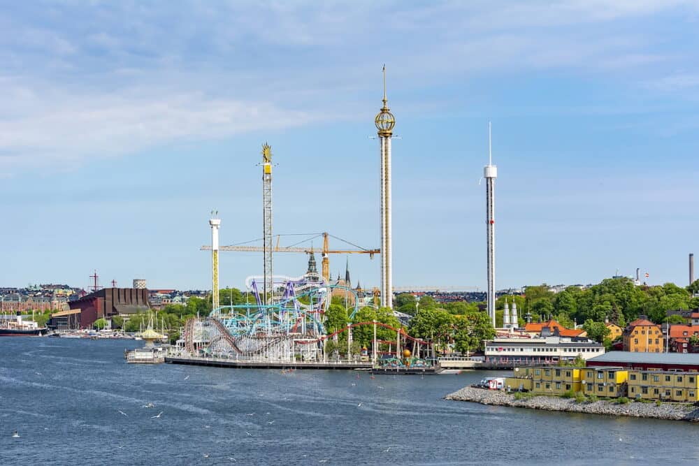 Amusement park in Stockholm in summer, Sweden