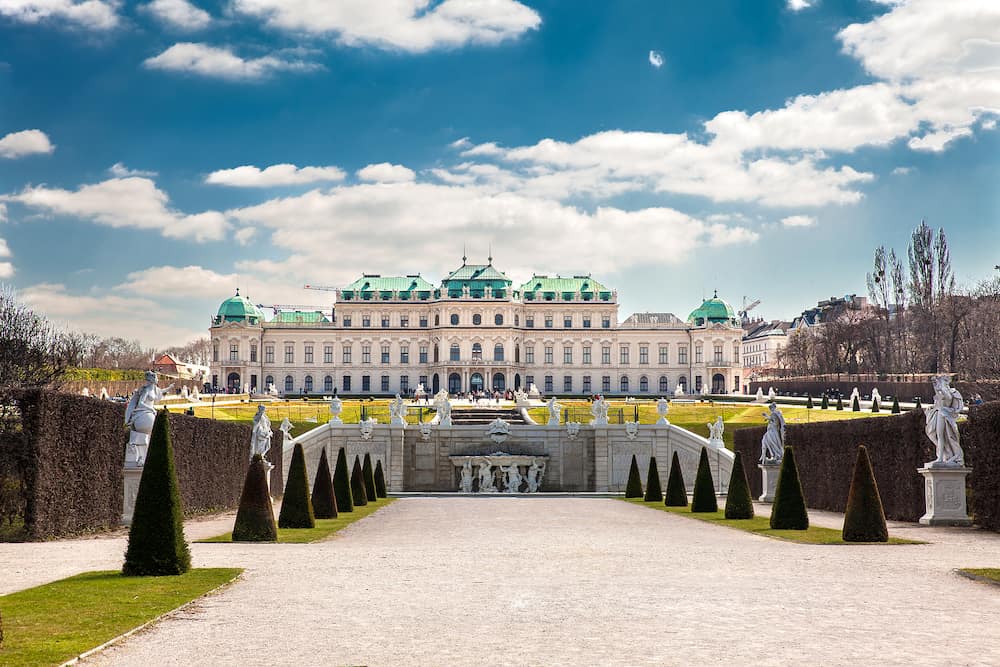 VIENNA, AUSTRIA - Upper Belvedere palace in a beautiful early spring day