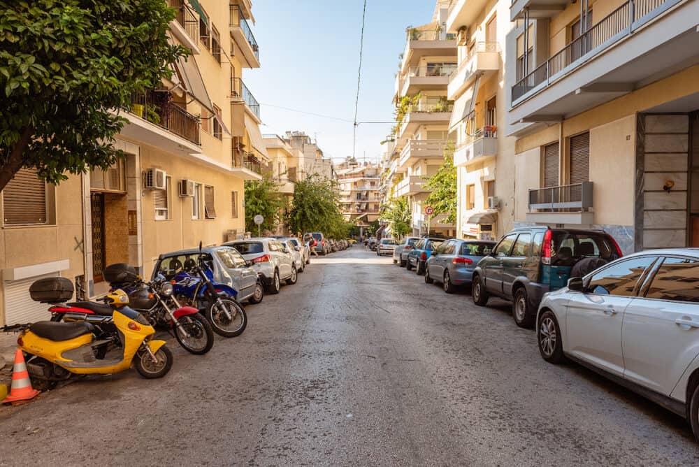 ATHENS, GREECE - Street in the center of the city of Athens. Koukaki district. Greece, Europe
