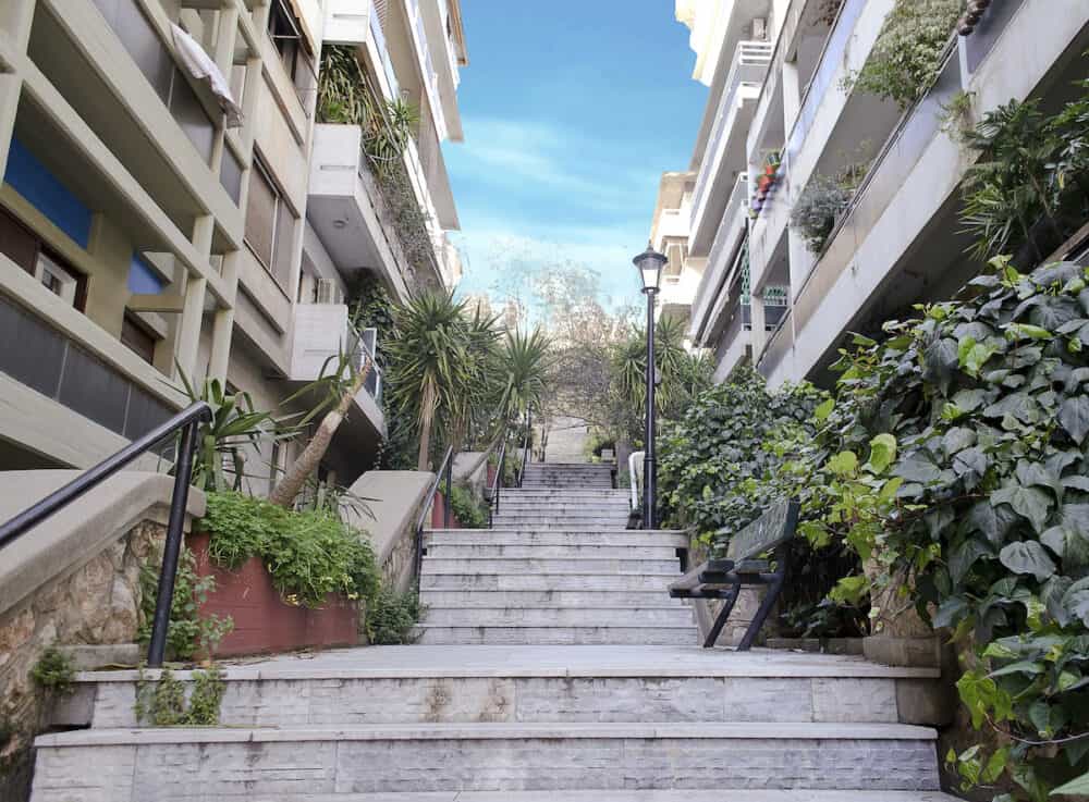 stairs of Kolonaki area in Athens Greece