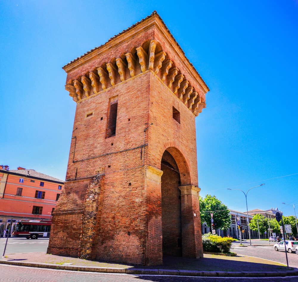 Porta Castiglione in Bologna landmark in Emilia Romagna - Italy .