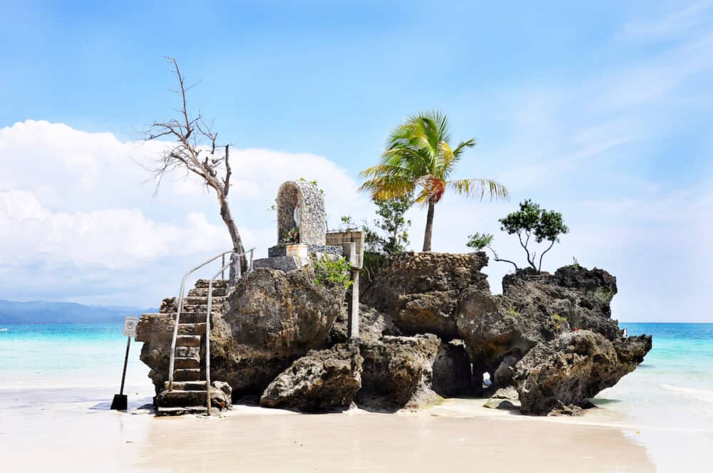 Willy's rock on island on Boracay Philippines