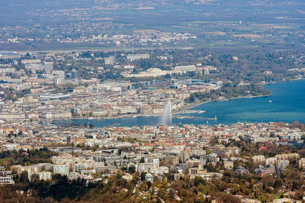 Geneva, Switzerland -  View of Geneva and its suburbs from above - image