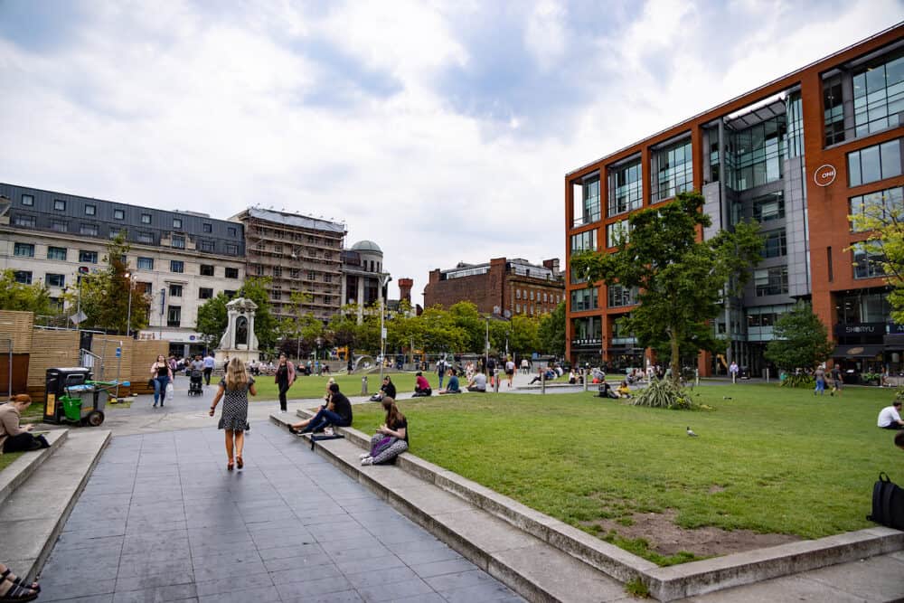 Piccadilly Gardens in Manchester - MANCHESTER, UNITED KINGDOM 