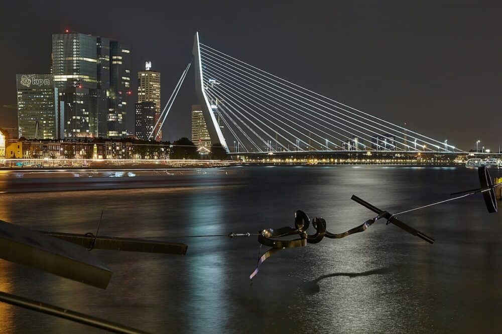 Rotterdam, The Netherlands - Cable bridge Erasmus in Rotterdam
