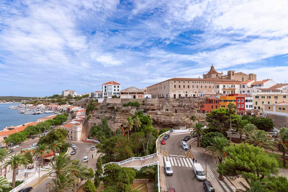 Mao-Mahon / Menorca (Balearic Islands) - Spain. View of the old town and port of Mao