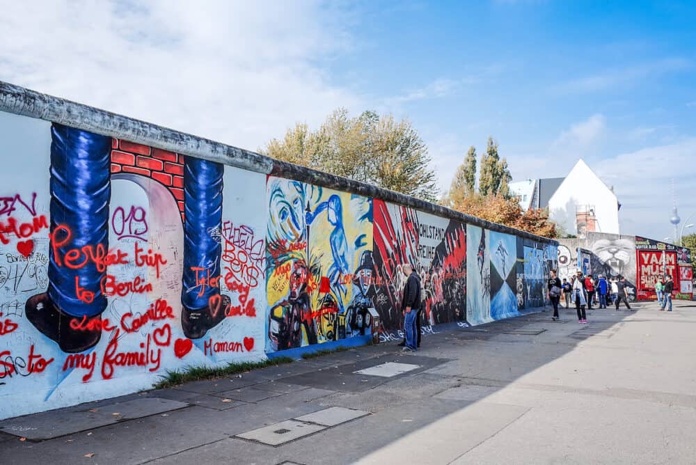 BERLIN, GERMANY-  Berlin Wall was a barrier constructed starting on 13 August 1961. East Side Gallery is an international memorial for freedom